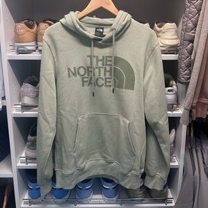 Men north face light green hoodie